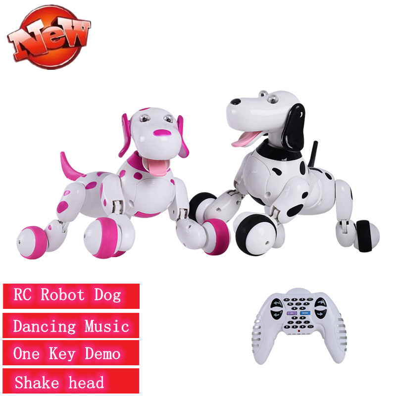 

New Upgrade Smart RC Robot Dog Remote Control Electronic Pet Kids Educational Toys Dancing Walking Demo Robot Dog Multi-function, White