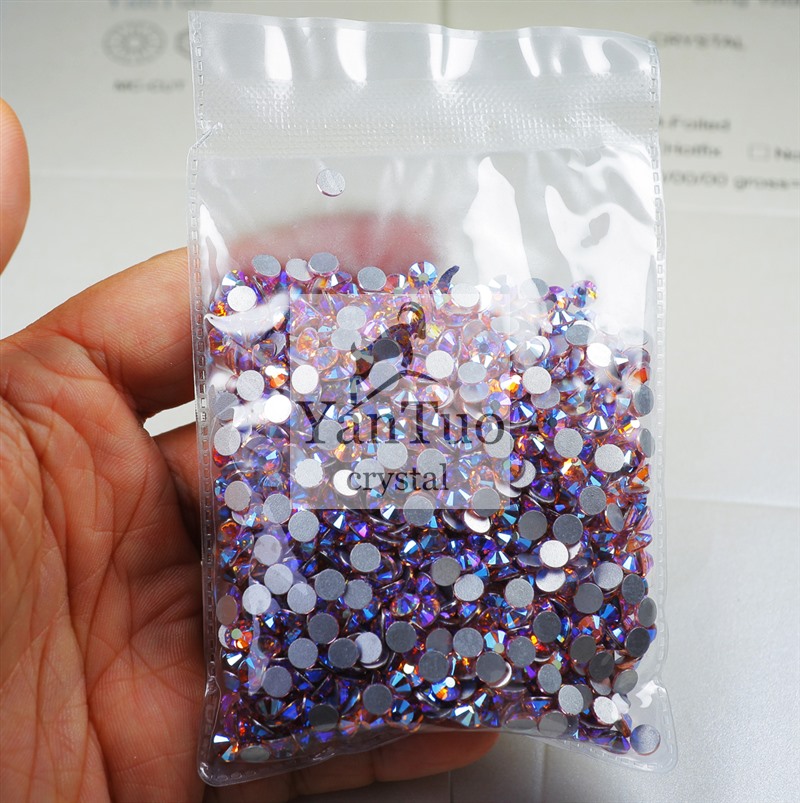 

Yantuo Hot Fix Rhinestone SS10 SS20 Lt.Rose AB Strass Hotfix Round Glass Flatback Rhinestone for Clothes Decoration
