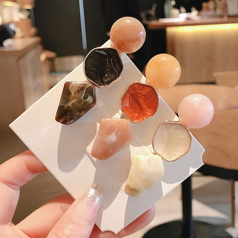 

Hair Clips & Barrettes Fashion Candy Color Irregular Hairpin Matte Geometric Metal Hairclip Women Side Bangs Clip Accessory EA, Golden;silver