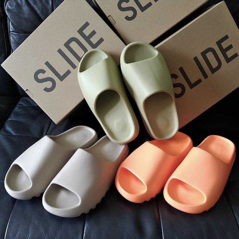 

2021 Slides Slippers west Sandals men women Desert Sand Earth Brown Bone White Pure Core Enflame Orange Resin Foam Runner Slide outdoor Slipper, Black