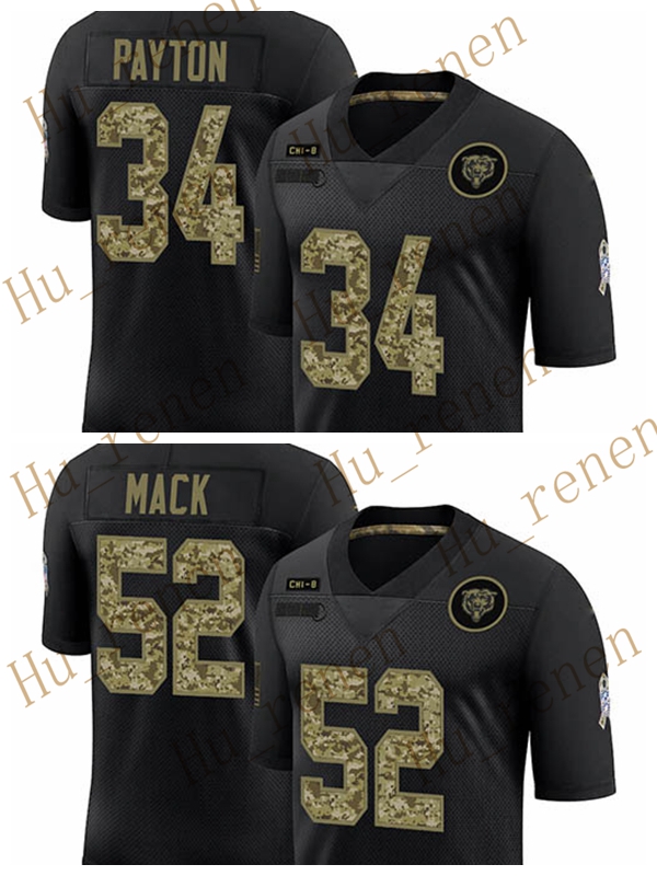 

ChicagoBearsMEN Khalil Mack Walter Payton 2020 Salute To Service Camo Limited Black Jersey