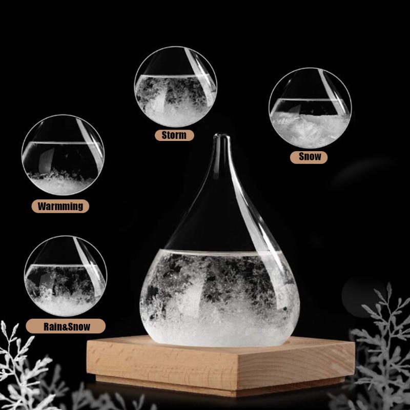 

Decorative Objects & Figurines Cone Transparent Droplet Storm Glass Water Drop Weather Forecast Predictor Monitor Bottle Barometer Home Desk