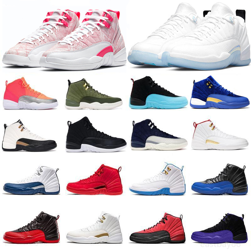 

Jumpman12 Basketball Shoes 12s Low Easter Lagoon Pulse CNY Game Royal UNC University Blue Pink Mens Women Top Quality Outdoor Sports Sneaker, #8 gym red size 40-47