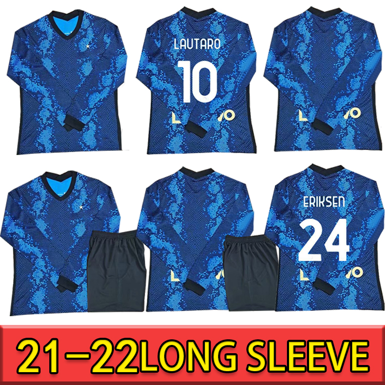 

INTER jerseys Long sleeve VIDAL BARELLA MILAN LAUTARO ERIKSEN ALEXIS 21 22 soccer football shirt 2021 2022 uniforms men + kids kit away 4th fourth 999, Red