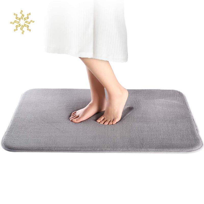 

Carpets Extra Thick Grey Memory Foam Bath Mat Non Slip Absorbent Rug Bathroom Rugs Large Kitchen Mats Washable Shower, 1pcs