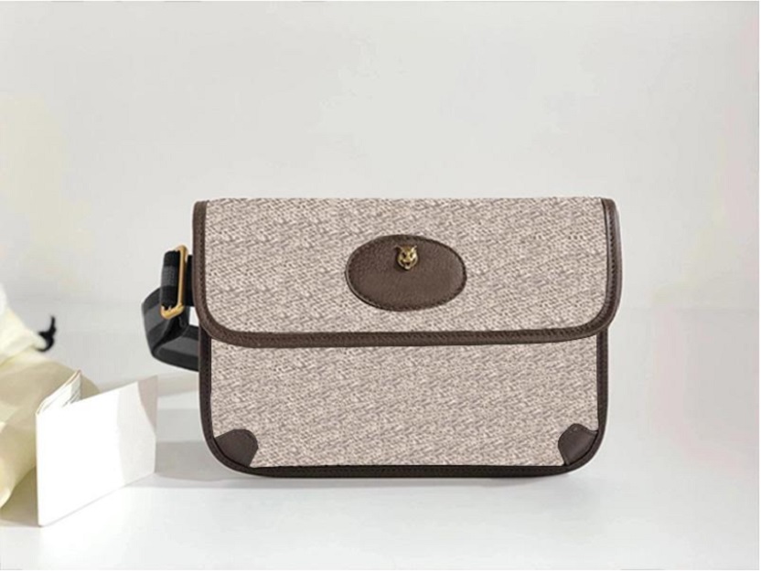 

Classic high-quality designer bags handbags two G handbag ladies fashion messenger tiger head waist bag clutch free ship, Brown #493930