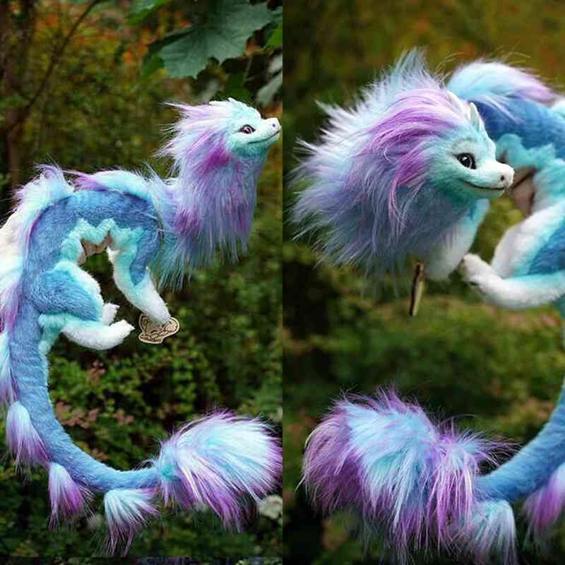 

Hot selling Dragon Plush Doll maze worm children's toy animal long mouth Elf, Blue