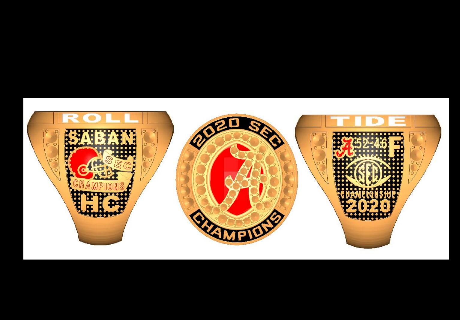 

2020 ALABAMA NATIONAL SEC Football Championship Ring wood Box, Golden;silver