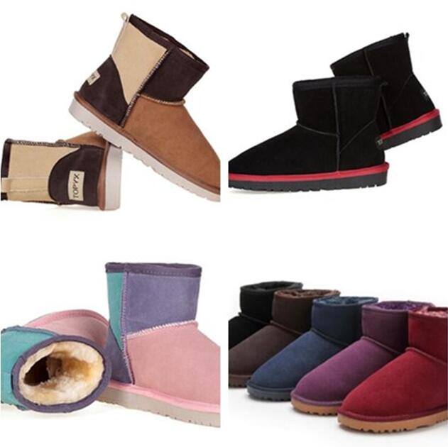 

Top Classic Women 058541 mini snow boot Brand popular AusG Genuine Leather Boots Fashion Women's Snow Boots 18 style color Free transhipment, With logo choose like color photo
