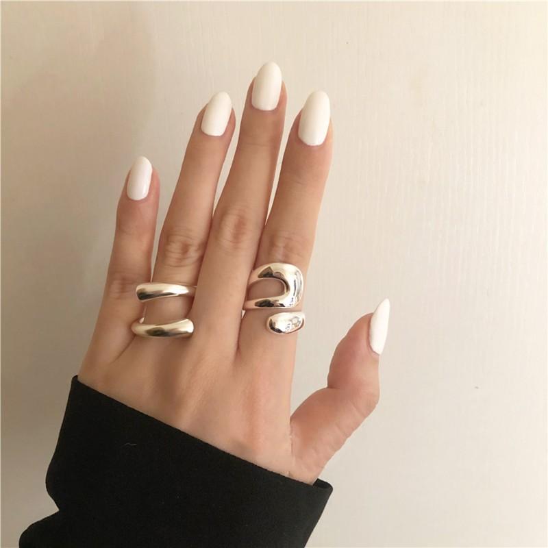 Wedding Rings ARLIE 925 Sterling Silver Minimalist For Women Fashion Creative Hollow Irregular Geometric Birthday Party Jewelry Gift-image-702705635