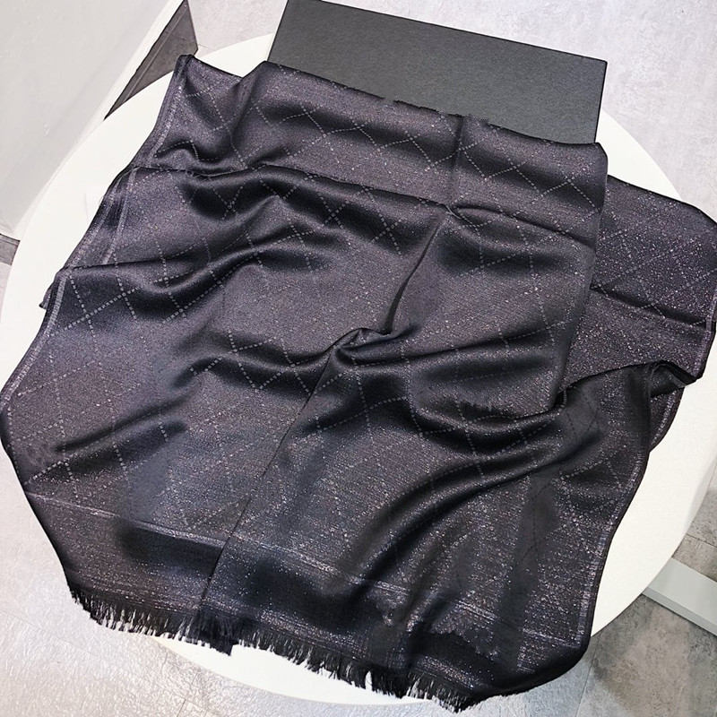 

Designer Cotton Silk Scarf for Women Good Quality Summer Autumn Spring Plaid Printed with Gold Thread Scarves Shawls Pashmina Neck Ring Gift, Blue;gray