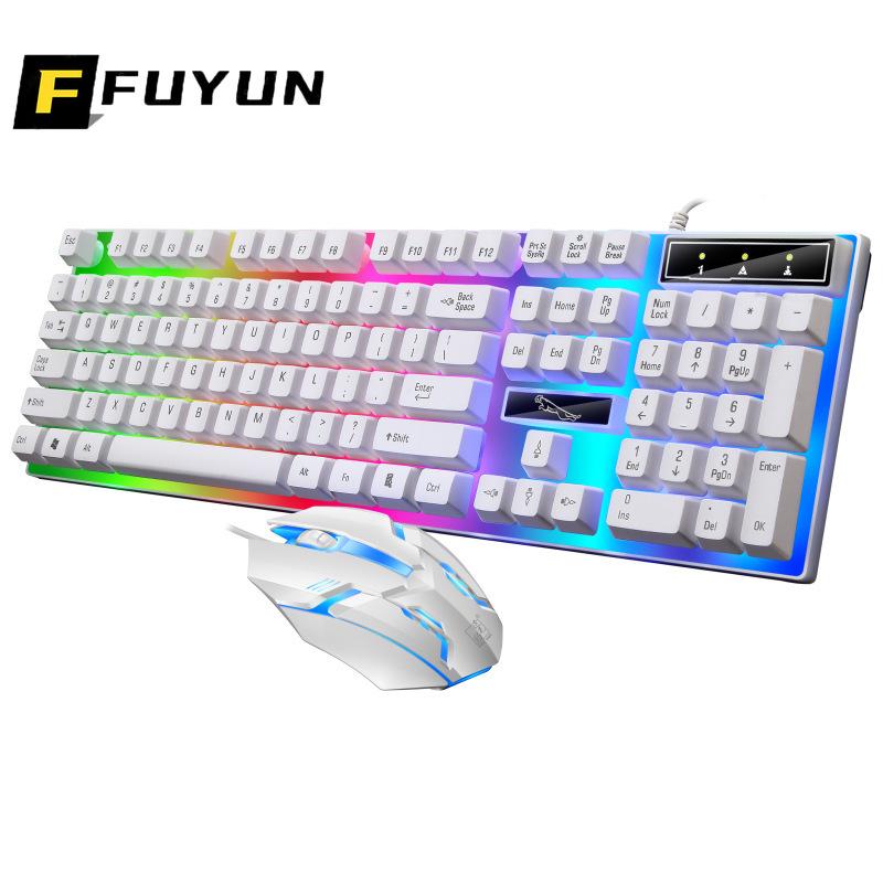 

Keyboard Mouse Combos FUYUN Ergonomic Combo 1000DPI USB Wired Rainbow Backlight Set Mechanical For PC Laptop Desktop Gaming Stylish U83