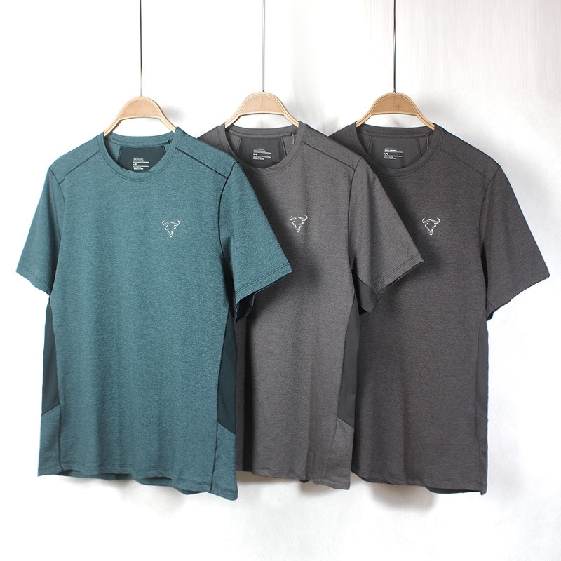 

Niaojia summer new men's outdoor sports moisture absorption and sweat drainage round neck mountaineering elastic breathable quick drying, Dark green