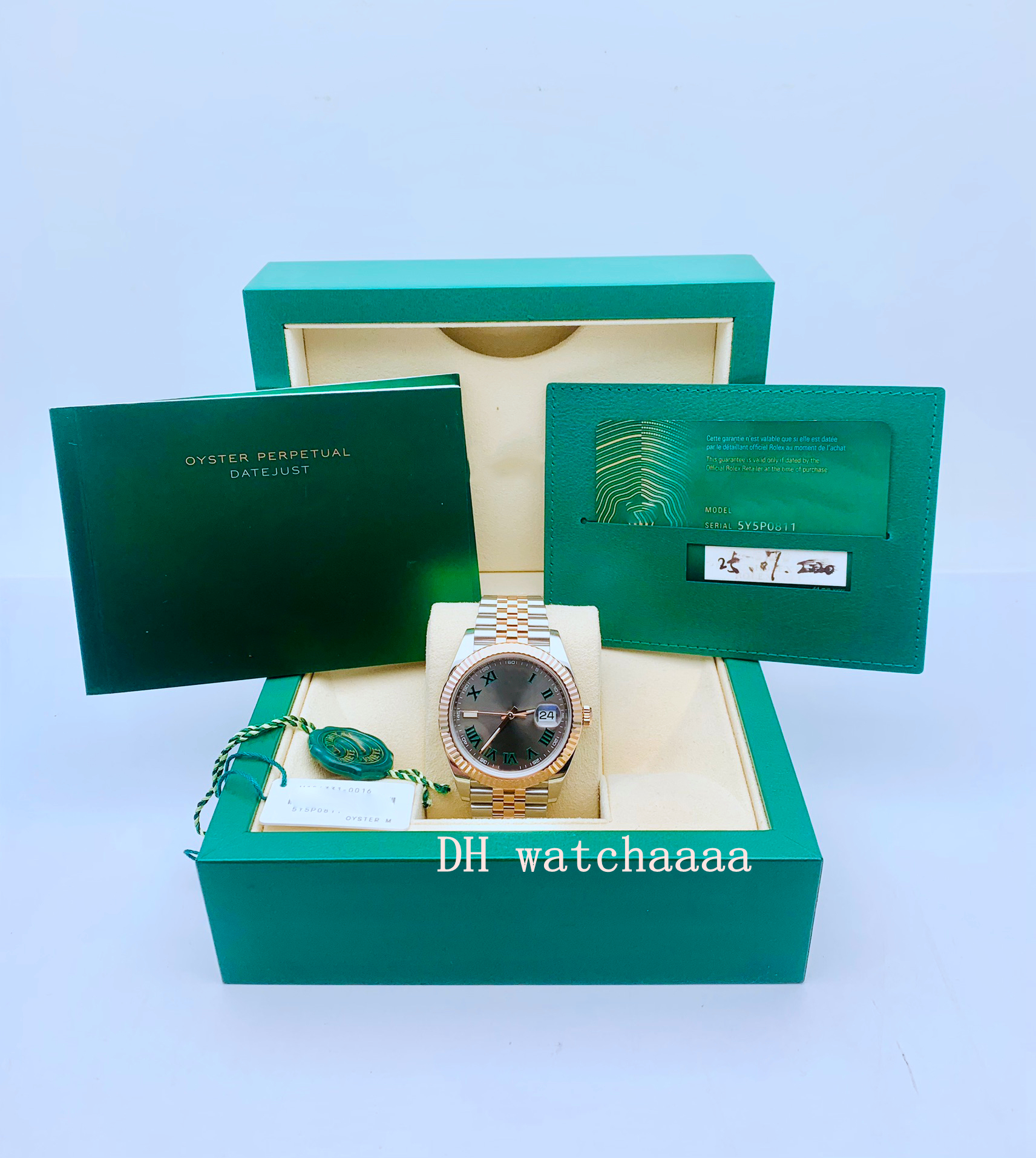 

41mm watch Steel and Everose Wimbledon Dial-2021 Two-tone Rose Gold Stainless Steel 126331 Box