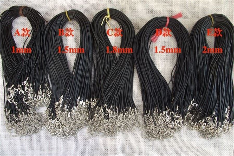 

Black Necklace Rope Korean Wax Cord 1.0mm 1.5mm 2.0mm Leather Lanyard Pendant Use Hide Necklace String Diy Accessories 500Pcs/Lot