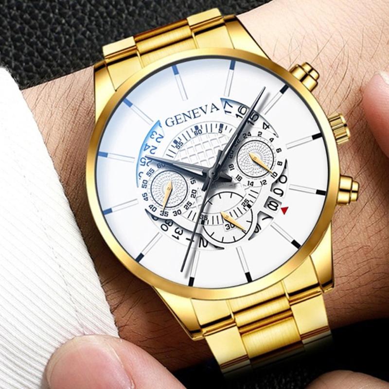 

Wristwatches Luxury Men's Business Quartz Watches Stainless Steel Round Dial Casual Watch Man 2021 Modern Classic Horloges Mann