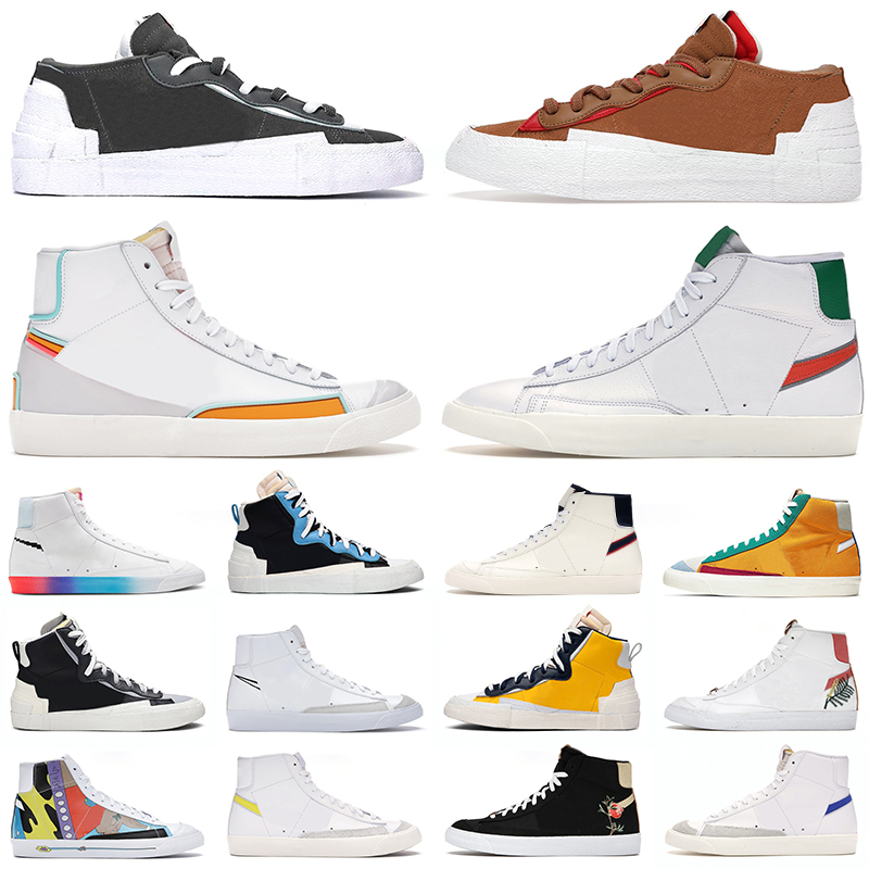 

blazer mid 77 vintage low men women casual shoes Black White Multi Color Pink Foam Midnight Navy Kumquat British Tan mens trainers platform sneakers