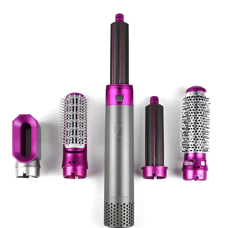 

Electric Hair Dryer Blow Comb Rotating Air Brush 5 In 1 Hairdryer Blower Curler Curling Iron Styler Brushes
