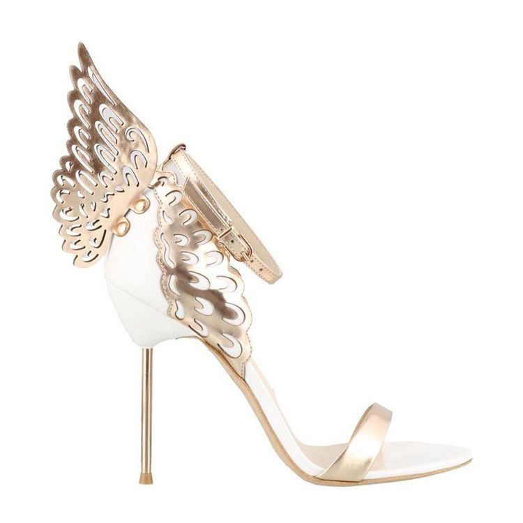

Designer Sophia Webster Evangeline Angel Wing Sandal Plus Size 42 leather Women Wedding Pink Glitter Shoes Sexy Girl Butterfly Sandals 7473, As pic 12