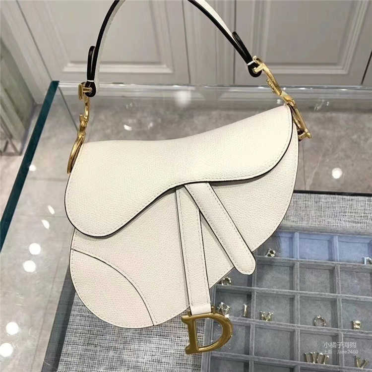

Outlet Milk White Matte Cow Leather Saddle Bag Lady's Hand Messenger Mi Yan Handbag Zlh