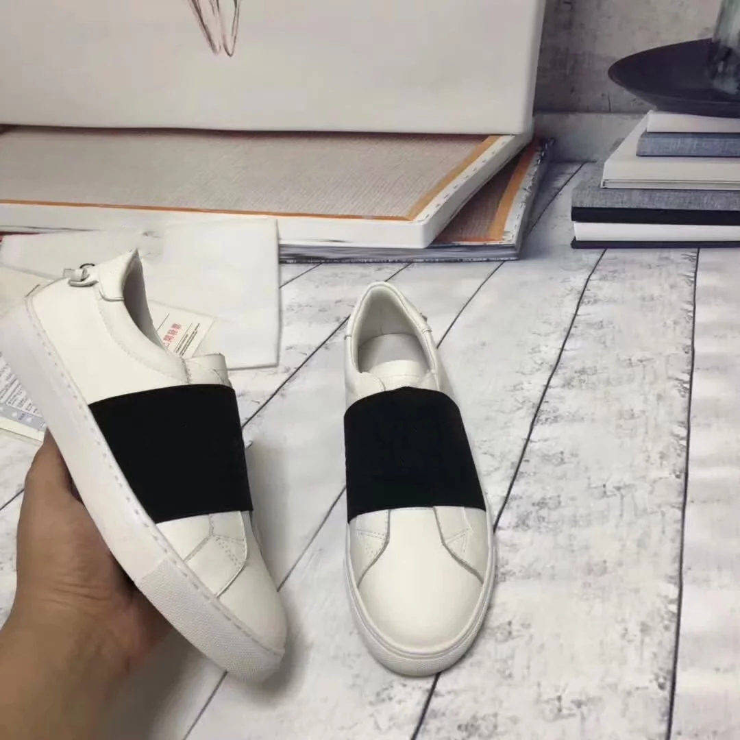 

Top Quality Mens Womens Leather Casual Shoes Fashion White Shoe Flat Outdoors Daily Dress Party Sneakers With Box Size 35-44 XX-0051, Black