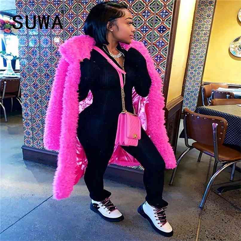 

Wholesale Product Women's Winter Cross - Border European Puffer Jacket Full Sleeve Bubble Coat Long Lamb 210525, Fuchsia