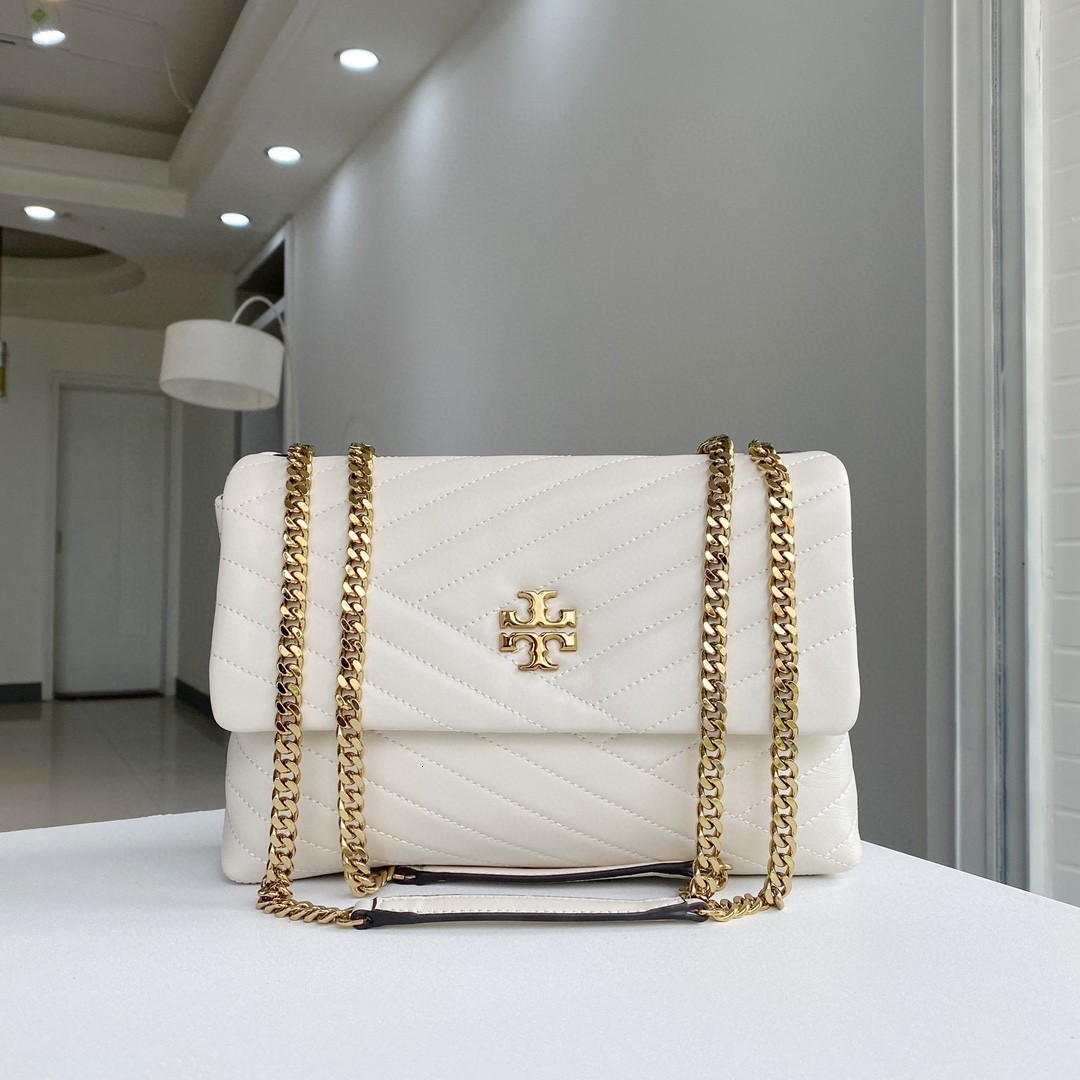 

TB Luxury Sheepskin Twill Trend Women's Chain Single Shoulder Messenger Bag, White