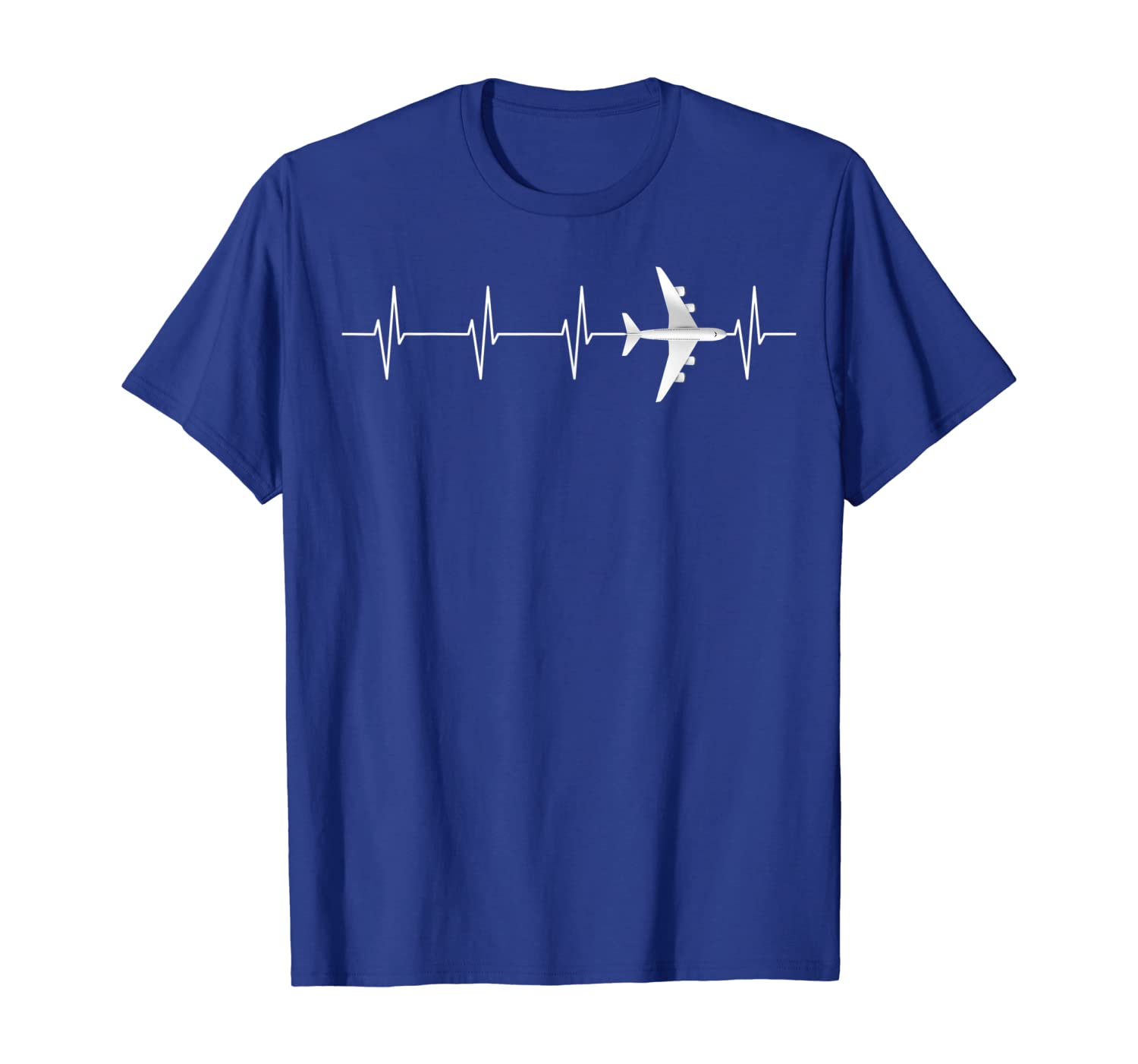 

Heartbeat Airplane Funny Pilot T Shirt Aviation T Shirt Gift, White;black