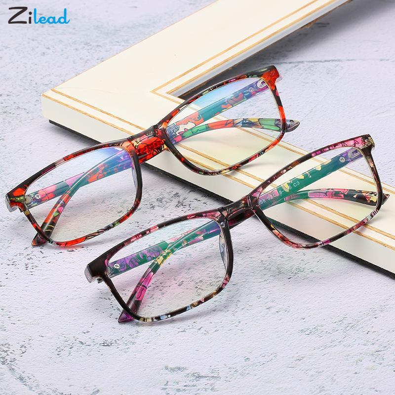 

Fashion Sunglasses Frames Zilead 2021 Trends Office Square Retro Computer Glasses Women RFlat Mirror Men Eyeglasses Frame Floal Box Unisex E, Black