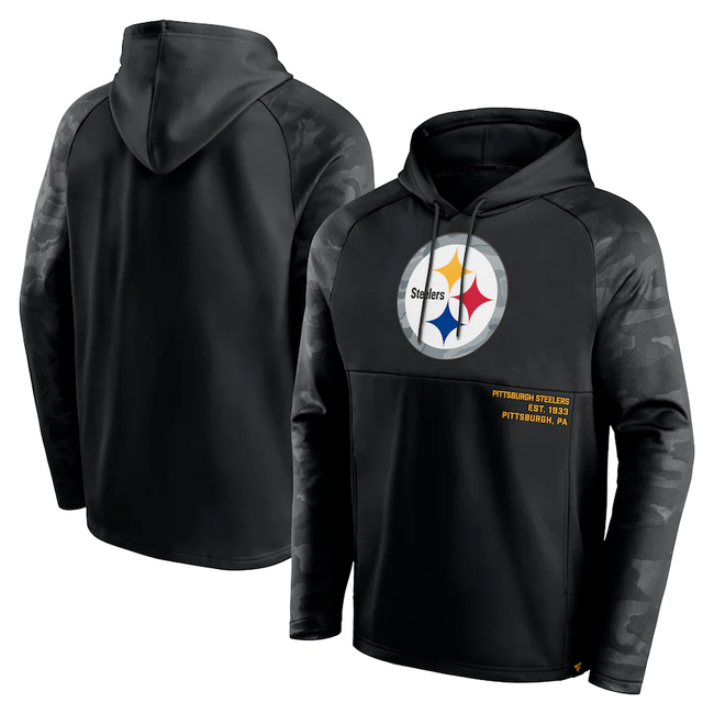 

PittsburghSteelersMEN Fanatics Branded Shade Defender Raglan Pullover Hoodie, Black