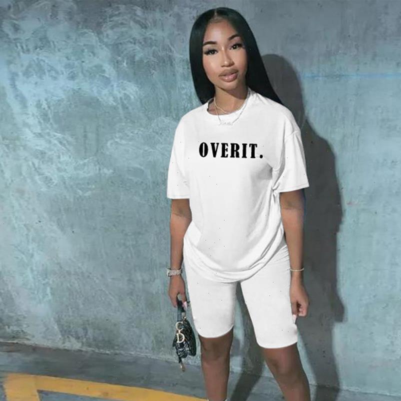 

two piece women tracksuits short set for summer fashion over letter print casual biker sleeve tracksuit, Gray
