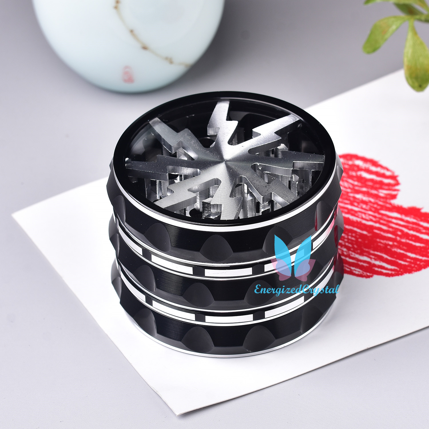 

4-layer Zinc Alloy Silvery Metal Skull Herbal Herb Tobacco Grinder Crusher 63mm