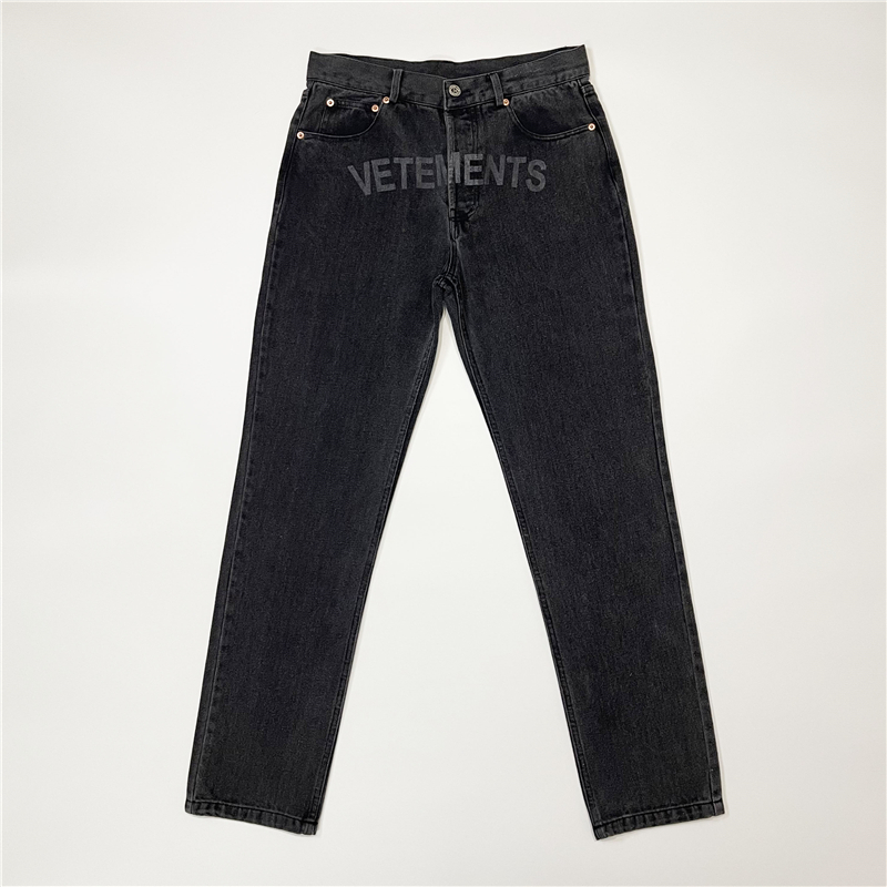 

Black Jeans Men Women 1 Quality Heavy Fabric Waist Patch Label Jeans Trouser