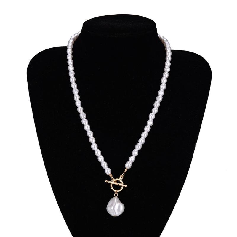 

Pendant Necklaces Bohemia Vintage Elegant Irregular Imitation Pearls Necklace For Women Dinner Party Neck Collar Clavicle Chain