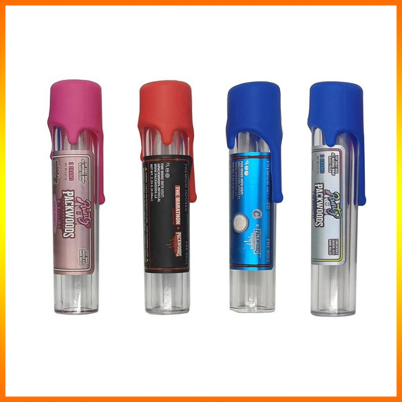 

Packwoods Tubes Preroll Joint Packaging Bottles Plastic Tank Dry Herb Storage Bottle Child proof Silicone Cap