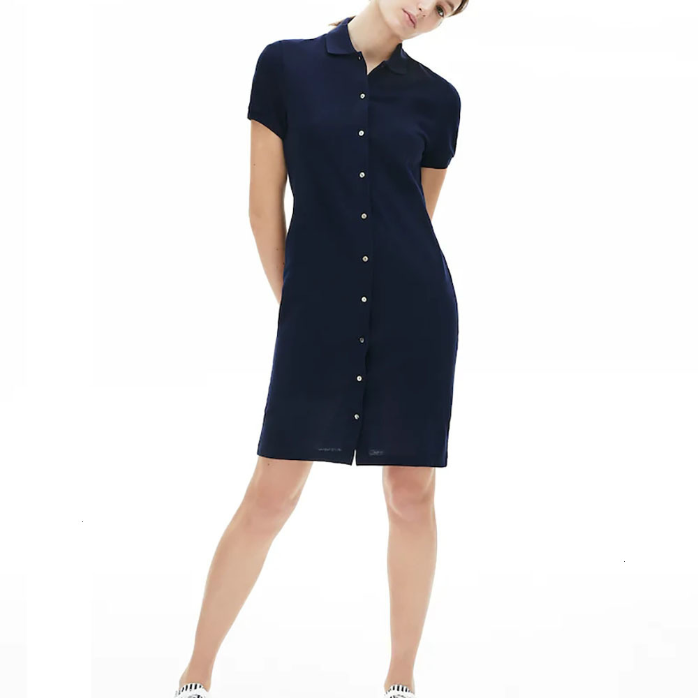 

womens dress polo crocodile Cotton Shirt Dresses Casual Polo Clothing A-Line Skirt Fresh Sweet Apparel SUMMER women dressses, White