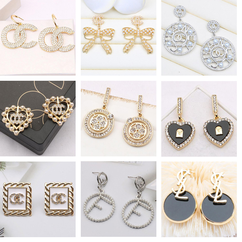 

Wholesale Fashion Earrings Ear Stud Earring 18K Gold Plated Crystal Pearl Party Women Wedding Lovers Gift Engagement Jewellery Statement Jewelry ER0141-160