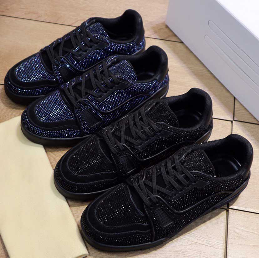 

Fashion designer casual shoes high quality exclusive custom classic diamond patch men s flat shoess luxury sneakers non slip wear resistant soles