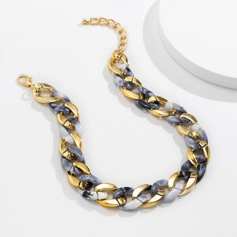 

Chains 3 Colors Acrylic Resin Choker Chunky Thick Necklaces Miami Curb Collier Gothic Neck Jewelry Cuban Female Necklace