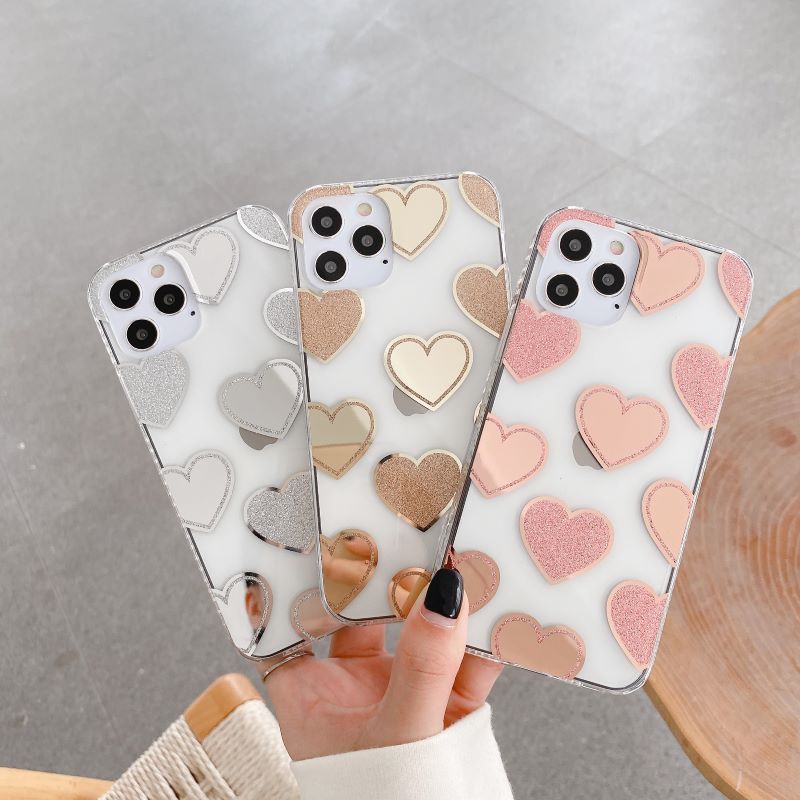 

Fashion shimmering powder LOVE style Phone Cases For Iphone 11 12 Pro X XR Max 7 8 Plus Case back cover
