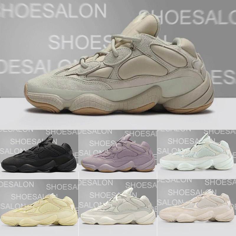 

2021 Soft Vision Stone Bone White Casual Shoes Men Women moon yellow salt Utility Blush 500s Kanye West Designer Sports Sneakers Wave yeezys 500, Customize