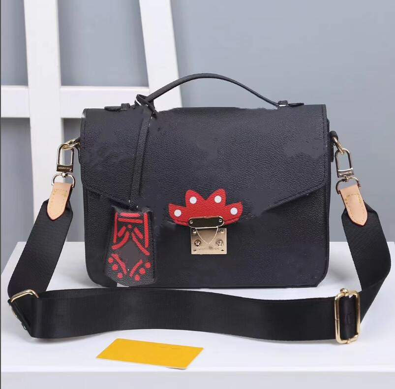 

high quality leather Canvas strap women's bags Brown message handbag pochette Metis shoulder crossbody Retro totes M40637