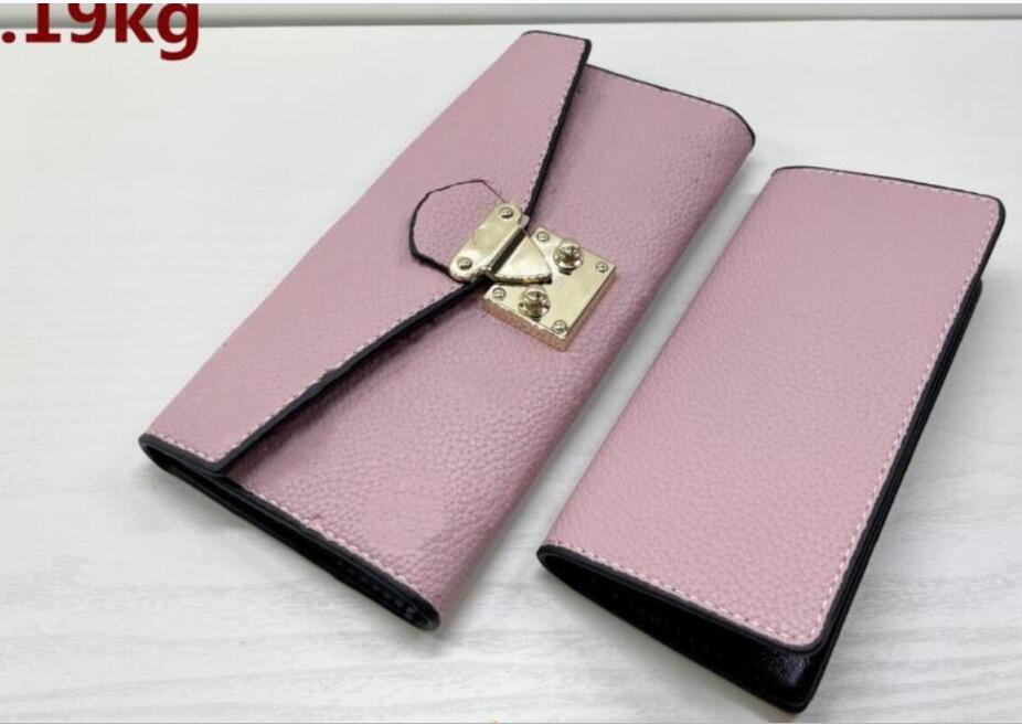 

Luxurys Designers Wallet Fashion Bags Card Holder Carry Around Women Money Cards Coins Bag Men Leather Purse Long Business Embossing Wallets Lett, Pink