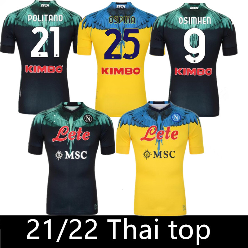 

21 22 Napoli soccer jersey Naples football shirt 2021 KOULIBALY camiseta de fÃºtbol INSIGNE Maradona maillot foot MERTENS camisa, Black;yellow