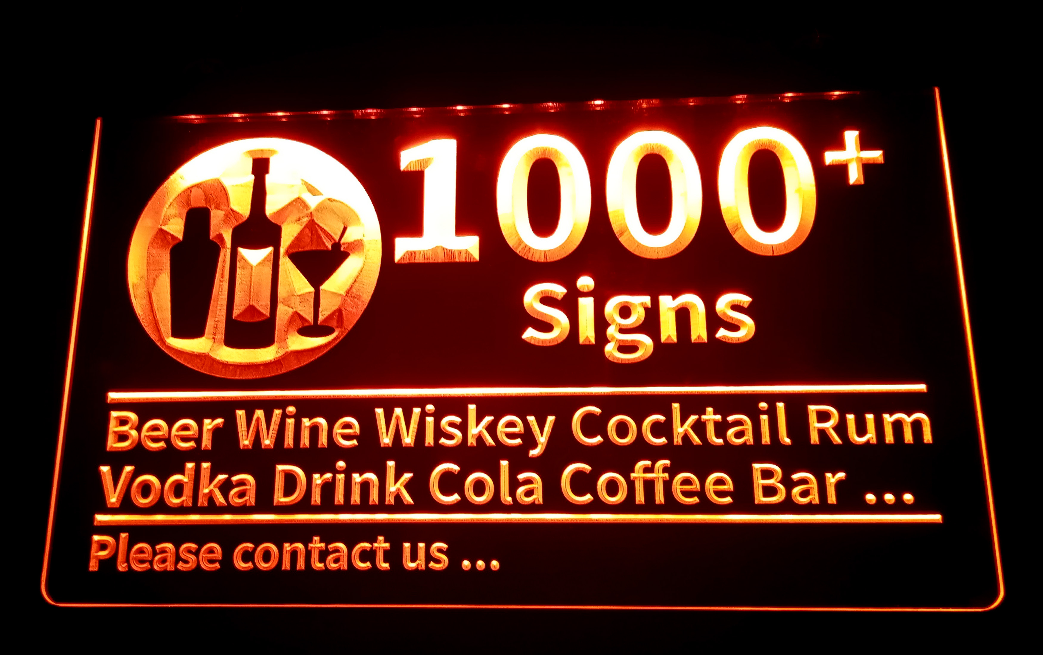 

1000+ Signs Light Sign Beer Wine Wiskey Cocktail Rum Vodka Drink Cola Coffee Bar Club Pub 3D LED Dropshipping Wholesale