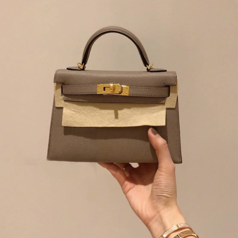 

Women's 2021 Wanghong New Leather Second Generation Kelly Mini Handbag One Shoulder Messenger Bag CJ