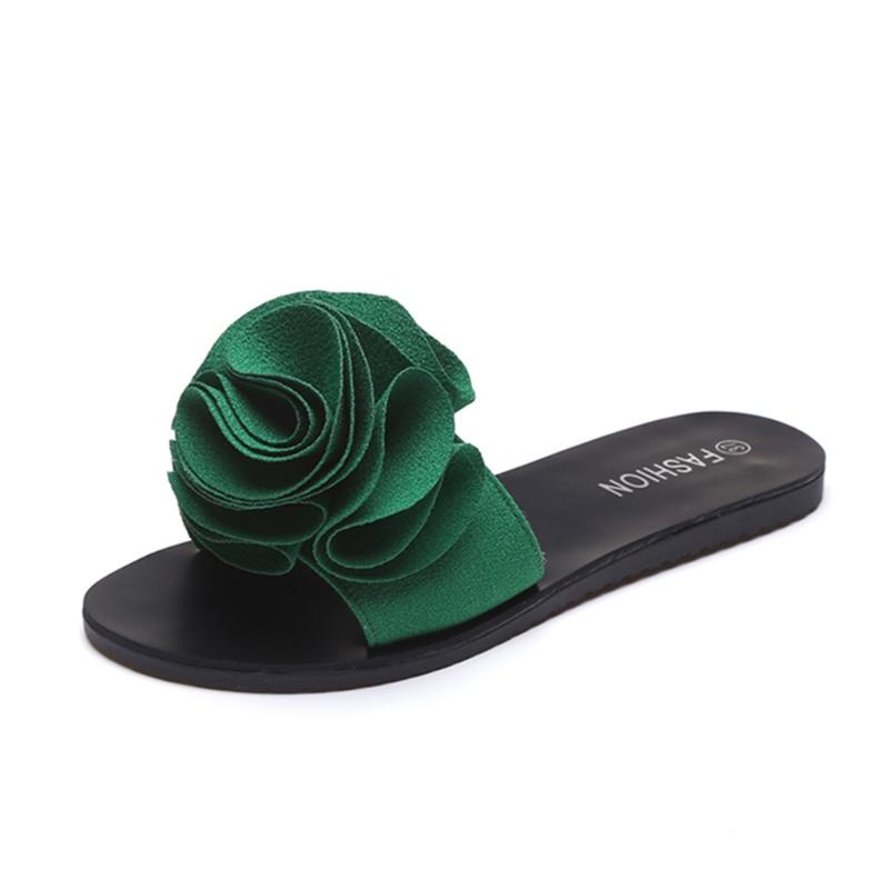 

Women Summer Flowers Slipper Fashion Casual Home Anti-Skid Beach Open-Toe Bohemian Style Platform Low Heel Slip-on Shoes Slippers, Black