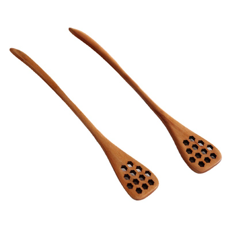 

100pcs/lot Natural Wooden Honey Stick Long Spoon Honeycomb Honey Dipper DH9500