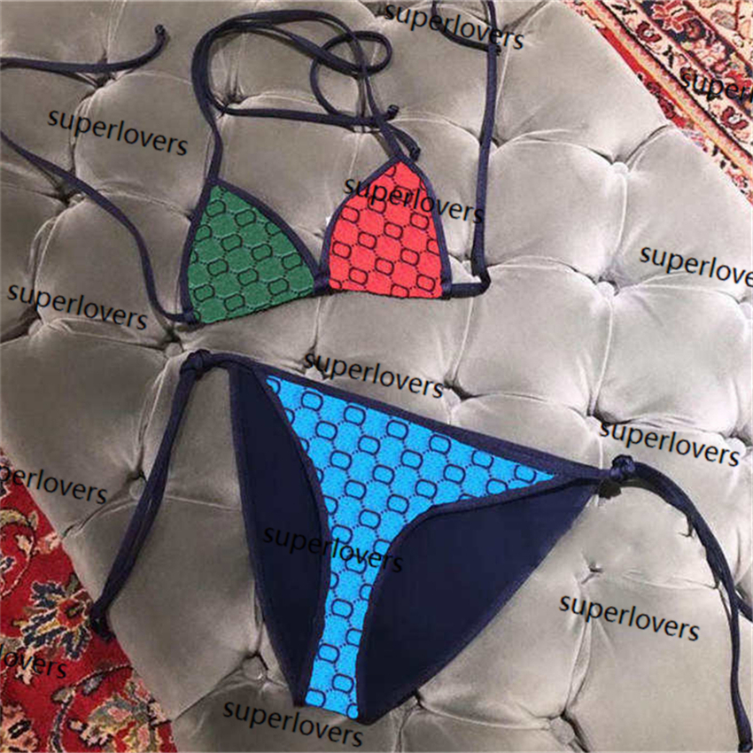 

Latest Letter Bikinis Womens Sexy Halter High Waist Swimwear Wild Spa Swim Diving Surfing Swimsuit Fashion Swimsuits, Multi