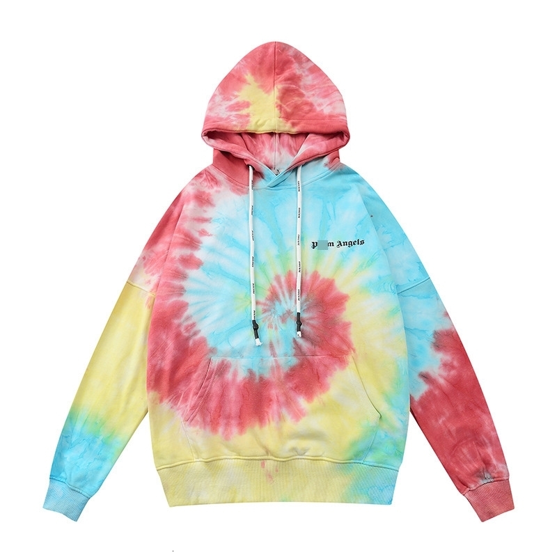 

Palm Meichao PA angels Angel cut off Xiong Xiaoxiong tie dye casual loose Hoodie correctly CQ2X, Black